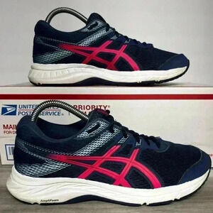 ASICS Gel Contend 6 Shoes Womens 8 Running Walking Sneaker Gym Comfy Navy Pink